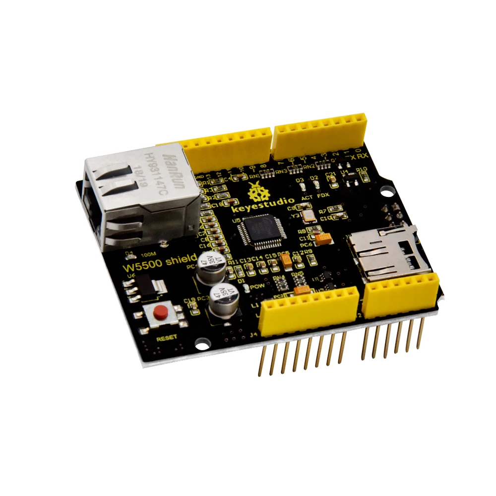 Keyestudio W5500 Ethernet Щит Ethernet Плата расширения управления для Arduino UNOR3/Mega 2560(без POE