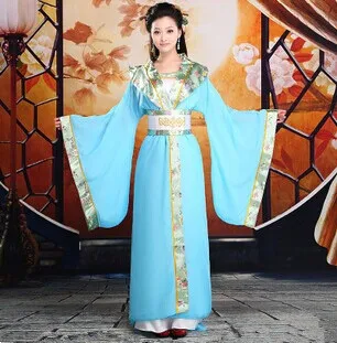 ZZB059 Vestido largo синий и белый hanfu одежда костюм для влюбленных в китайском стиле hanfu Свадебный Жених и невеста chiaki - Цвет: Woman