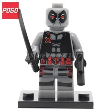 POGO Titanium Deadpool Wade Wilson X MEN Avengers Action Figure DIY Building Block Set Single Sale