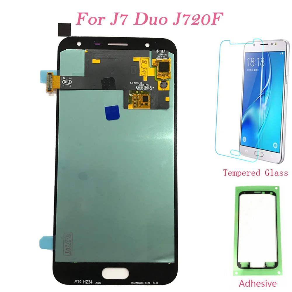 ЖК дисплей AMOLED для Samsung Galaxy J7 Duo J720F сенсорный с дигитайзером в сборе J720 TFT 5
