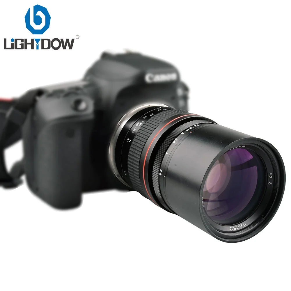 Lighdow 135 мм F2.8 телефото объектив с фиксированным фокусным расстоянием для Canon 6D 6DII 7DII 77D 760D 800D 70D 80D 5DIV 5diii Nikon D3400 D5300 D760D камеры