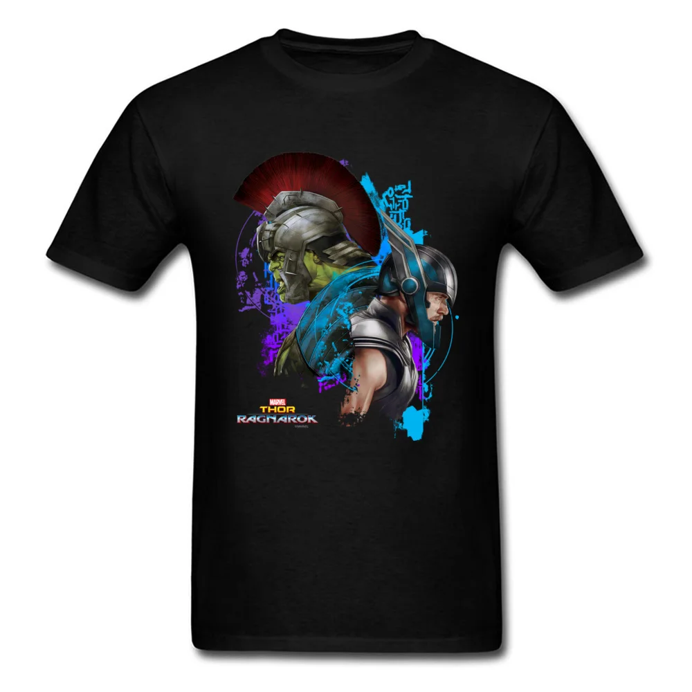 

Europe Top T-shirts Men Shirts Plain Crewneck Marvel T Shirt Thor Ragnarok and Hulk 3D Printed Clothes Pure Cotton Short Sleeve