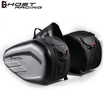 

GHOST RACING 58L Waterproof One Set Motorcycle Saddlebag Universal Moto Riding Knight Helmet Bag Tail Luggage Suitcase