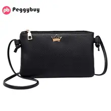 Простые сумки через плечо на молнии, мини сумки на плечо для женщин, девушек из искусственной кожи, сумки с короной, повседневные модные сумки-мессенджеры