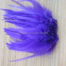 100 шт 4-6 дюймов 10-15 см Фиолетовый петух перо для одежды Ювелирные изделия шляпа рождество праздник декоративные петушиные перья