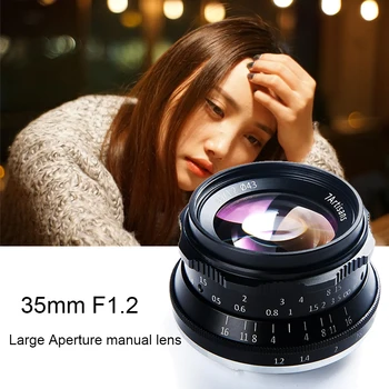 

7artisans 35mm F1.2 Manual Prime Lens for Sony E-mount A7R A7S A6500 A7/Fuji X-T2 X-Pro2/Canon EOS-M M6 /M4/3 Mirrorless Camera