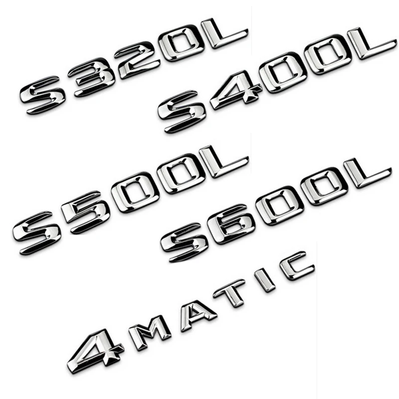 

Best Match 1PCS For S320L S400L S500L S600L 4MATIC Discharge Capacity Letters rear Refit Badge 3D Logo Sticker for bez