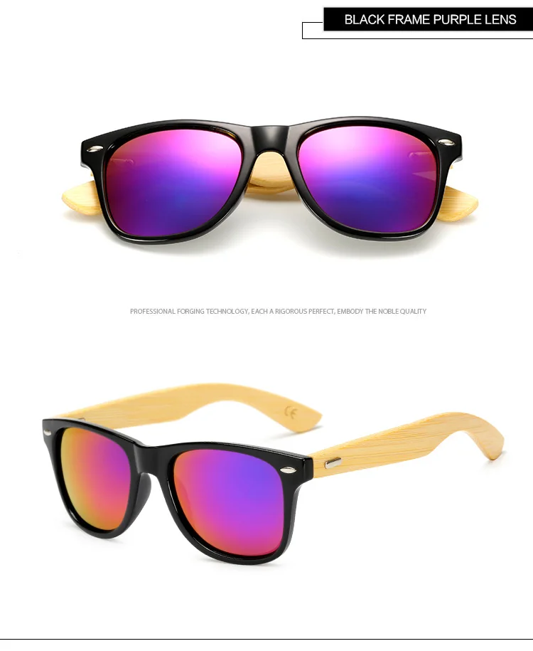 GY винтажные бамбуковые солнцезащитные очки, мужские ретро очки ручной работы из бамбукового дерева, мужские зеркальные солнцезащитные очки с защитой от уф400 лучей, квадратные деревянные солнцезащитные очки для мужчин - Цвет линз: COLOUR 10