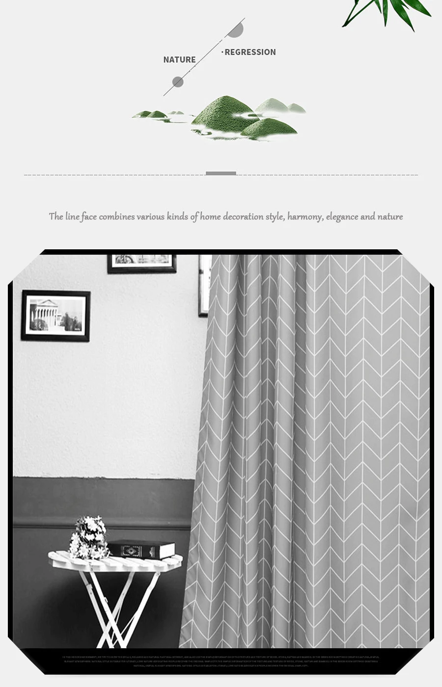 Gray Stripe Design Shower Curtain 2