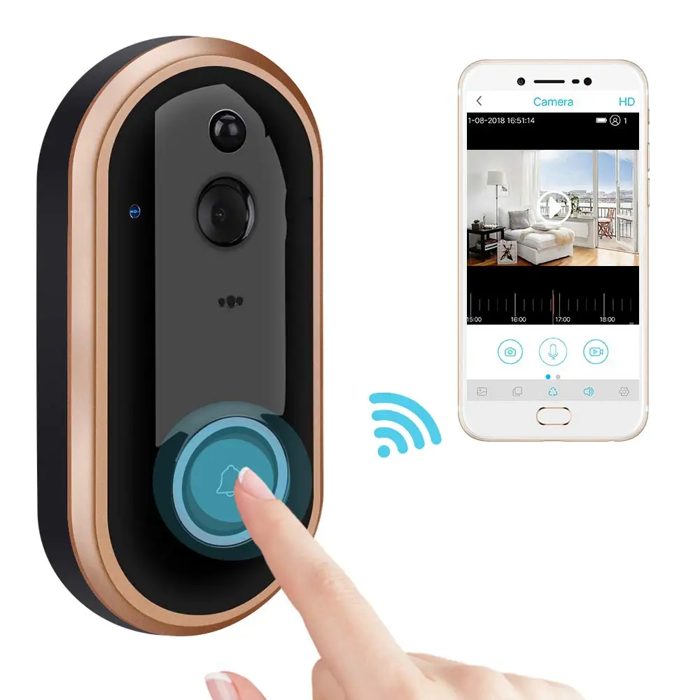 Wi Fi с поддержкой смарт 1080P Full HD видео дверной звонок мобильное приложение