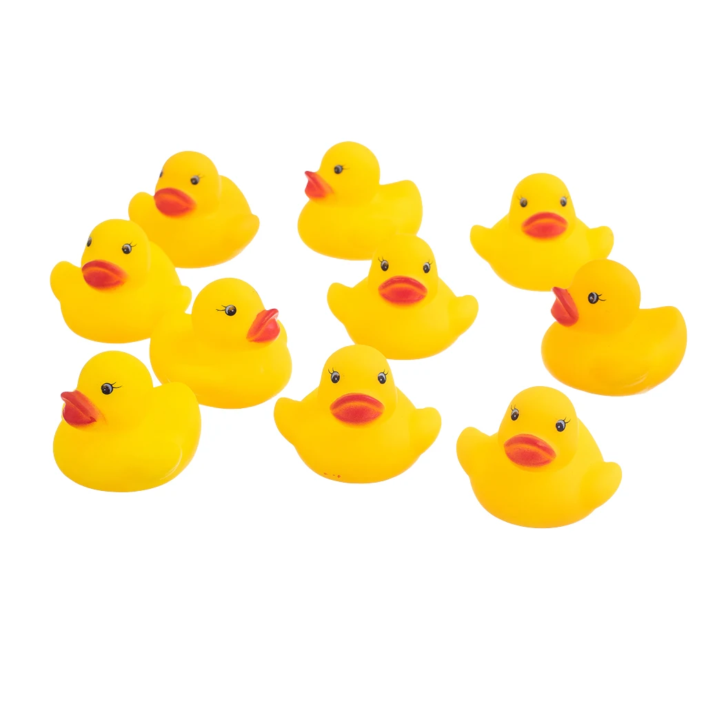 10 Pieces Yellow Baby Children Kids Toddler Bathing Bath Time Swimming Pool Toys Cute Rubber Squeaky Duck Ducky