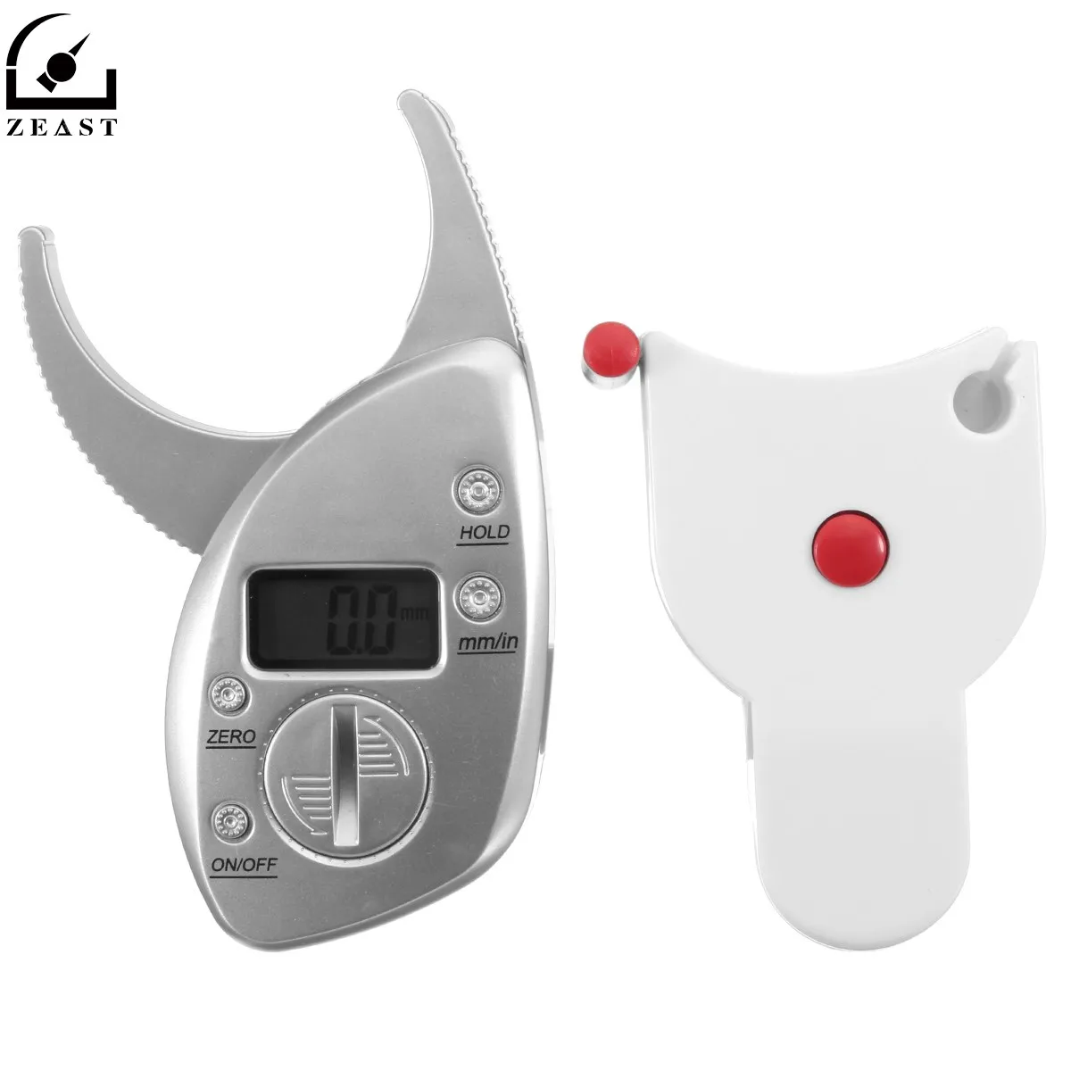 Body Fat Caliper LCD Digital 0 50mm/0 2" + Skin Fold Analyzer Tape Tester Thickness Measurement