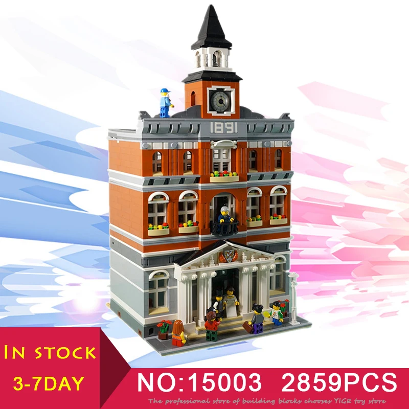 

LEPIN 15003 Street Series The town hall 2859Pcs Compatible LegoINglys 10224 Building Blocks Kid Bricks Toys Gift