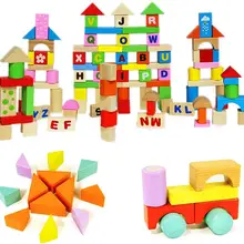 100 шт блоки с английскими буквами, деревянные кусочки, Детские Игрушки для раннего обучения