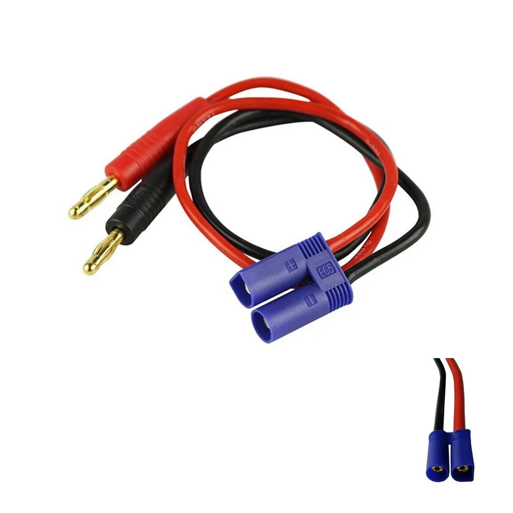 

1pcs EC5 to 4.0mm Banana Bullet Plug Connector With 12AWG Silicone Cable 30CM for Lipo Battery RC Multirotor Quadcopter