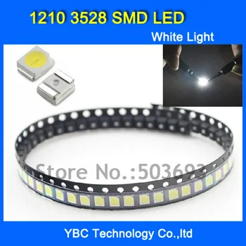 

500pcs/lot 1210 3528 SMD LED Ultra Bright White Light Diode Wholesale Retail Dropship