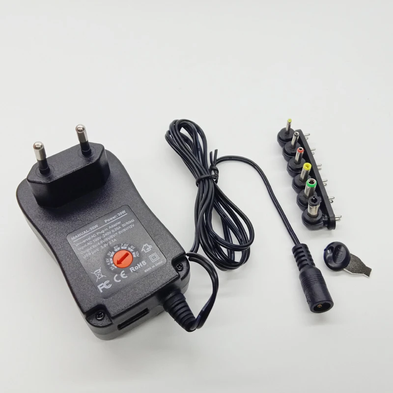 Регулируемый адаптер питания 3 V-12 V 3V 4,5 V 5V 6V 7,5 V 9V 12V 2.5A AC/DC источник питания адаптер питания EU US UK AU вилка USB зарядное устройство