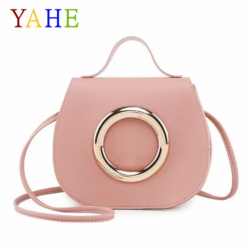 

YaHe Small Circular Shoulder Bags Women Girls Pure Color Mini Messenger Bag Cross Over Body Handbags for Little Kids Childrens