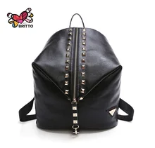 Purchase BRITTO Genuine Leather Backpack Women Solid Daily Daypack Fashion Soft Handle Ladies Bags