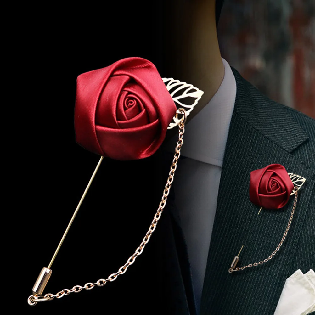 

Gold Leaves Roses Brooches Newest Practical Stylish Available Necessaries Personality Excellent Supplies