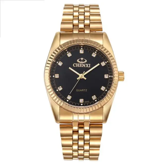 Luxury Gold Mens Watch Fashion Gold Full Stainless Steel Band