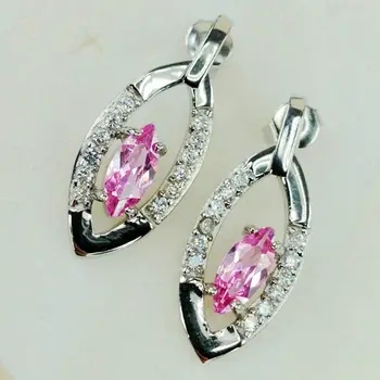 安い Fleureエスメ結婚式クリスマスイヤリング女性ブルーペリドットモルガナイトブルーピンクキュービックジルコニアロジウムメッキR879 R881 R883 R885