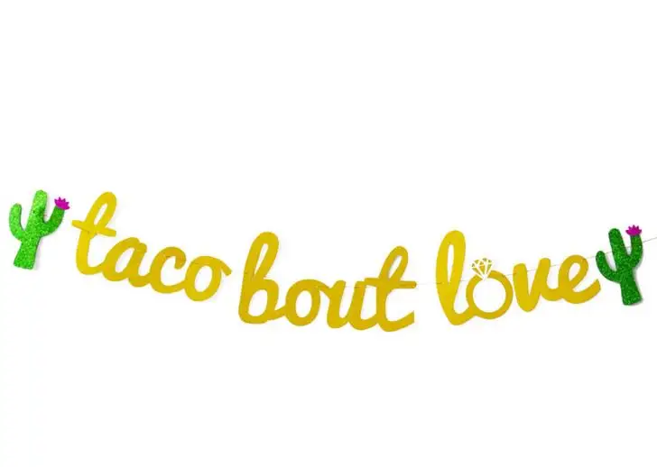 1 комплект Новинка золотые буквы Зеленый Кактус бумажные Final Fiesta баннеры флаг гирлянда для девичника вечерние украшения - Цвет: 6