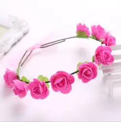 Menina criança faixa de cabelo fita grinalda cabeça ornamentos área crianças brinquedos meninas flor multicolorido fantasia festa decoração plástico 2021