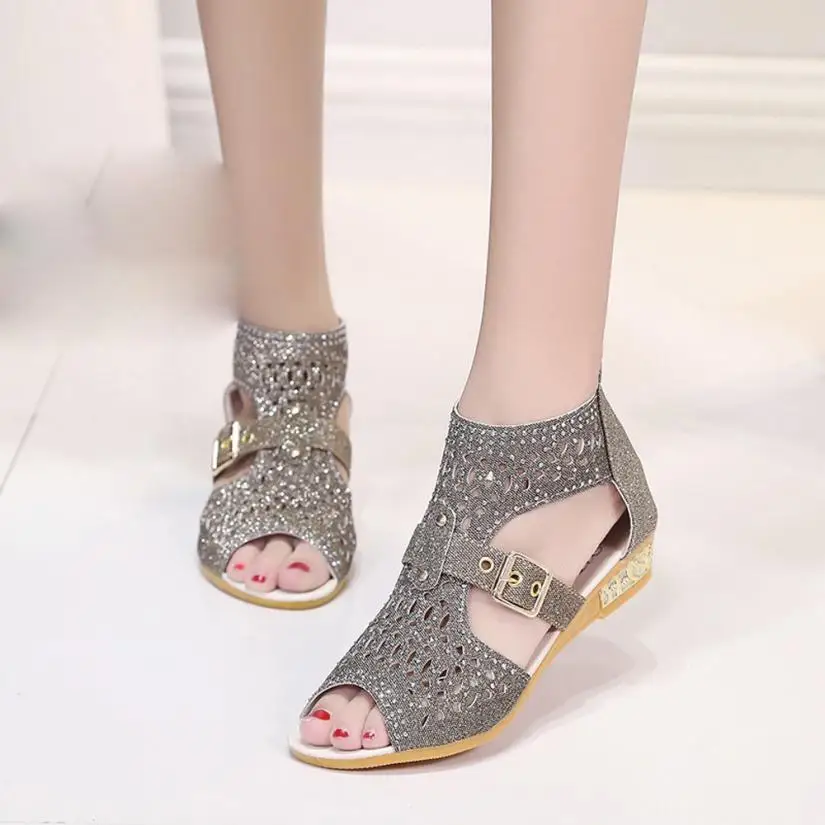 

Sandals Women Sandalia Feminina Casual Rome Summer Shoes Fashion Rivet Gladiator Sandals Women zapatos mujer sandalettes femmes