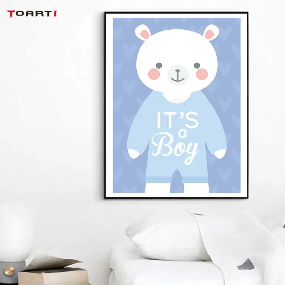 Cartoon Animals Elephant Prints Posters Baby Funny Quotes Canvas Painting On The Wall Kids Nursery Bedroom Art Picture Home Deco (5)