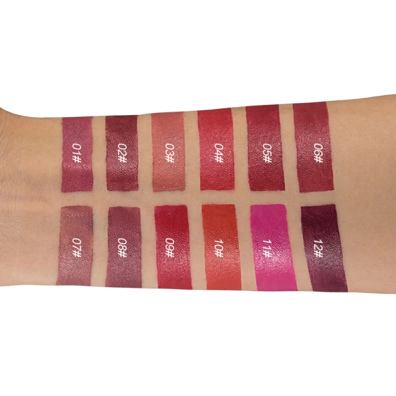 1PC Natural Lipstick Matte Sexy Red Brown Pigments Makeup Matte Lipsticks Waterproof Velvet Lip Stick 12 Colors Long Lasting