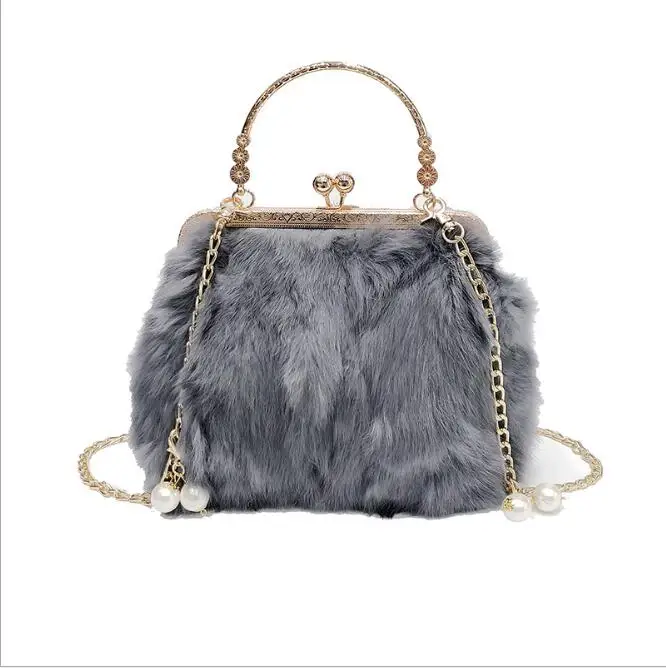 

Luxury Handbags Women Bag Designer Fashion Rabbit Fur Bag Brand Female Messenger Bag Winter Ladies Crossbody Tote Bags