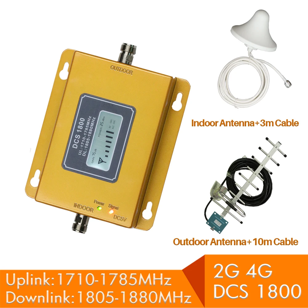 

New cellular signal booster 4G LTE DCS 1800 Mobile Phone Signal Amplifier 2g repeater with all of indoor outdoor antenna sets