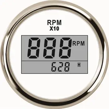 

New Marine 52mm Digital Tachometer Car Truck Boat Tacho Gauge With Hourmeter Waterproof 0-9990RPM