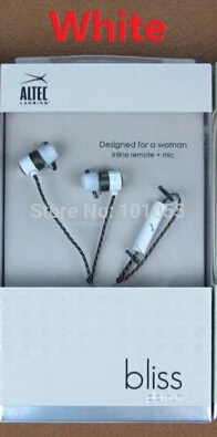 

Genuine new AltecLansing MZX736MIC Bliss Platinum Series in ear earphones with Mic for i-phone Design for women earphone