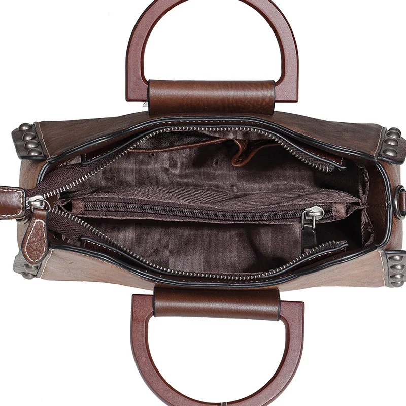 AETOO Leather women's bags, vintage hand-held shoulder bags, ladies slant bags, casual postman bags