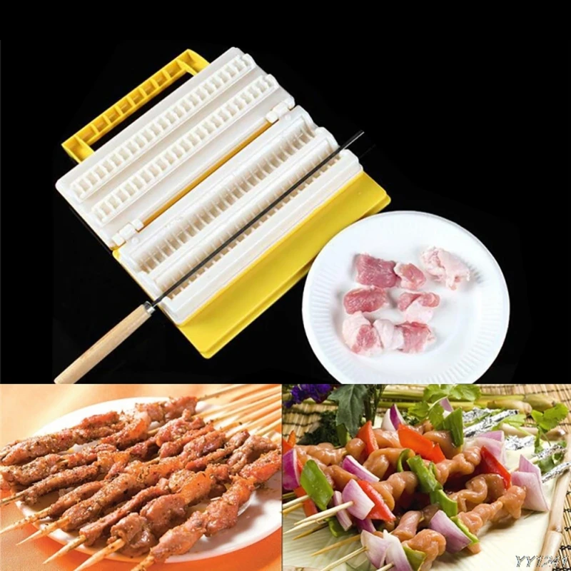 Barbecue Kebab Maker Double / Single Row Meat Skewer Quick Skewer Easy Barbecue Tools Outdoor Kitchen Accessories