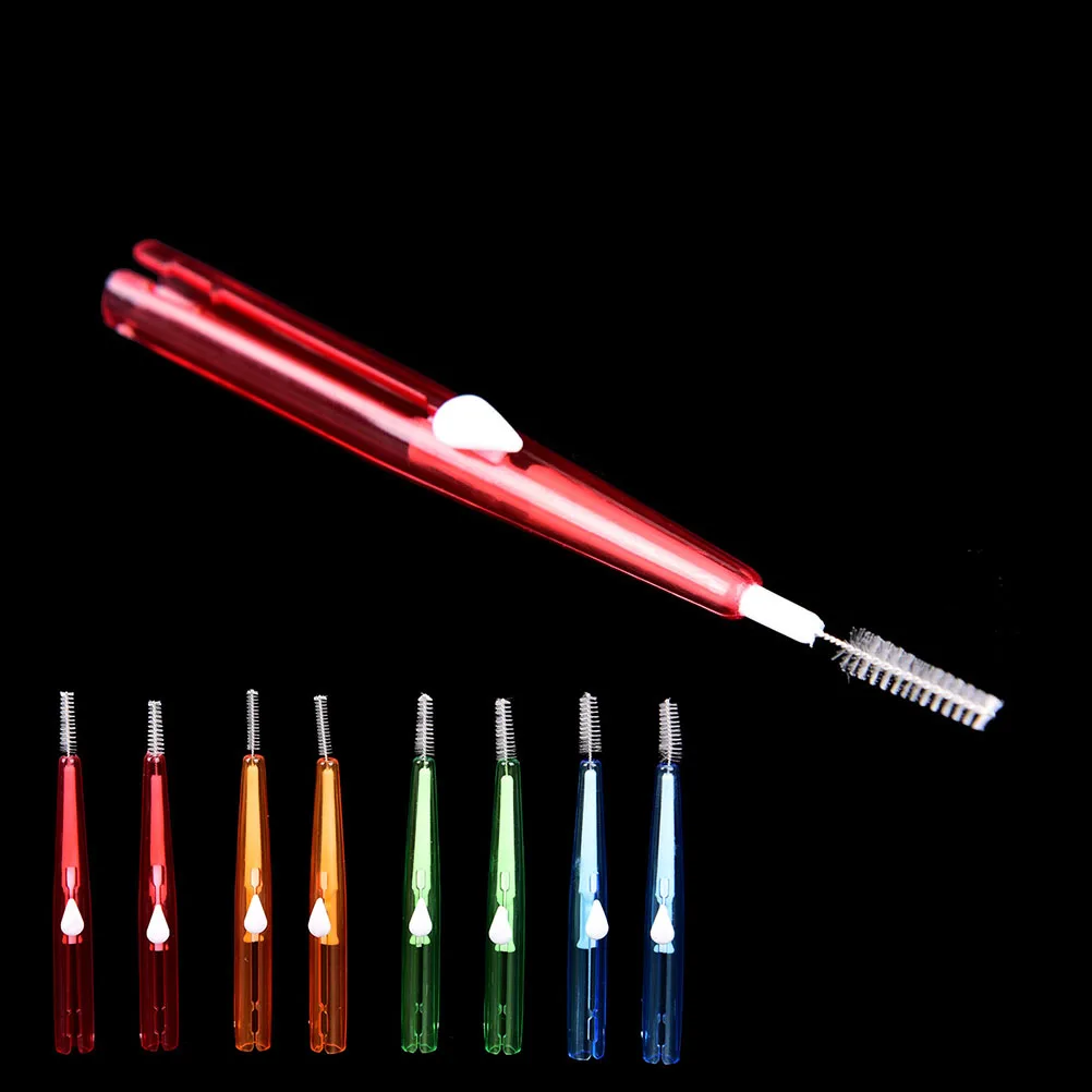 

10pcs/lot Adults Soft Interdental Brush 0.7 0.8 1.0 1.2mm Gum Orthodontic Toothbrushes Oral Care Toothpick Teeth Cleaning Tool