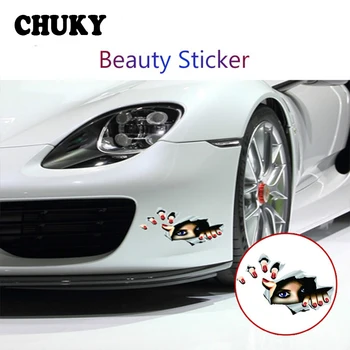 

CHUKY Auto Car Styling 3D Eyes Stickers For Opel Astra h g j insignia Jeep Renegade wrangler grand Citroen c4 c5 c3 Accessories