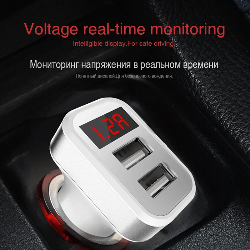 

2019 Multi-function Safety For All Mobile Phones Tablet PC Adapter Socket Dual USB 5V/2.1A Charging Car Chager