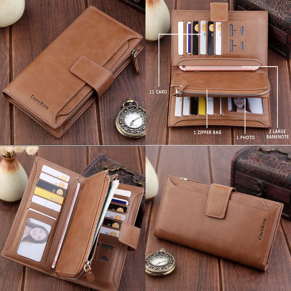 

2019 New Fashion Women Wallets Drawstring PU Leather Zipper Wallet Women's Long Design Purse Two Fold More Color Clutch
