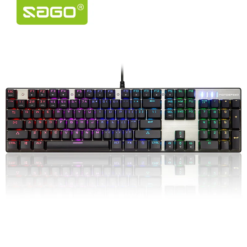 

SAGO Original Inflictor CK104 NKRO RGB Backlit Mechanical Gaming Keyboard Outemu Blue Switch Red switch wired keyboard