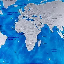 82,5x59,4 см роскошный синий океан стирается карта мира Скретч Карта мира Персонализированная дорожная царапина для украшения дома Наклейка на стену