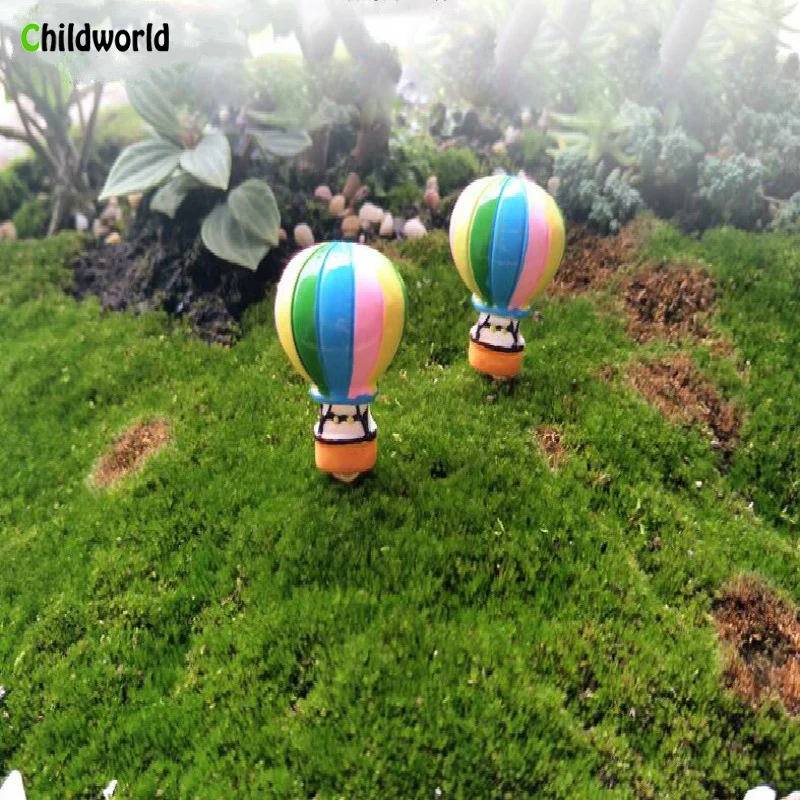 

2pcs/lot Miniature Fairy Enamel Resin Colorful Hot Air Balloon Decoration Home Decoration Accessories Mini Garden Crafts