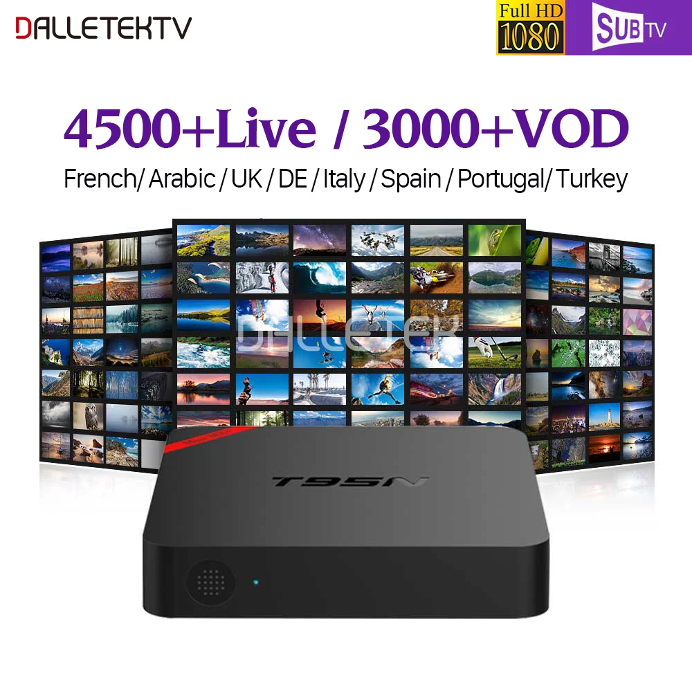 

T95N IPTV France Box Android with SUBTV 1 year IPTV Subscription IPTV France Belgium Arabic Portugal Turkey IP TV Channels