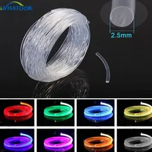 5 м Заводская распродажа 2,5 мм боковое свечение Пластиковый волоконно-оптический кабель для светильник ing светильник украшение 10 м 100 м