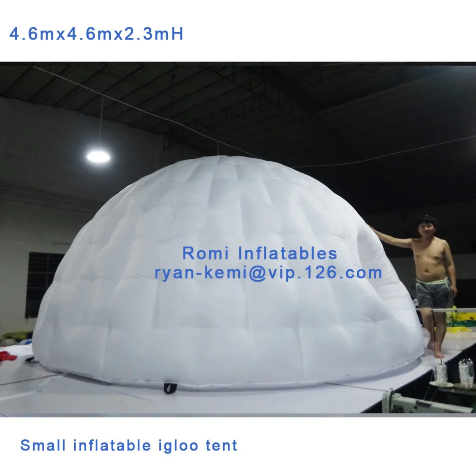 Free shipping 4.6m dia 2.3mH small inflatable igloo tent inflatable party tent inflatable room small inflatable dome tent 2