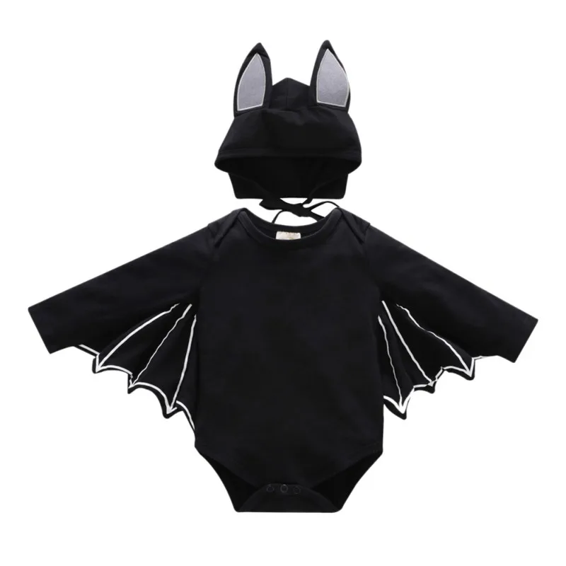 2pcssets baby girls halloween costume jumpsuits cute cartoon toddler cotton climbing clothing baby boy bat rompers