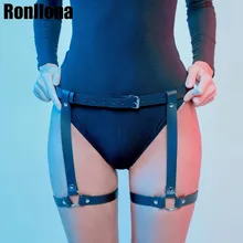Сексуальные кожаные ремни Харадзюку ручной работы в стиле панк, подвязка в готическом стиле, кольцо для ног с 2 подтяжками, ремни для ног, нижнее белье для тела, клетка для связывания
