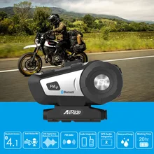 AiRide G1 moto rcycle casco auricolare bluetooth impermeabile moto BT 10 m senza fili della cuffia FM comando vocale Bluetooth 4.1